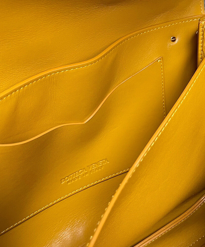 Bottega Veneta Mount Leather Envelope Bag Yellow